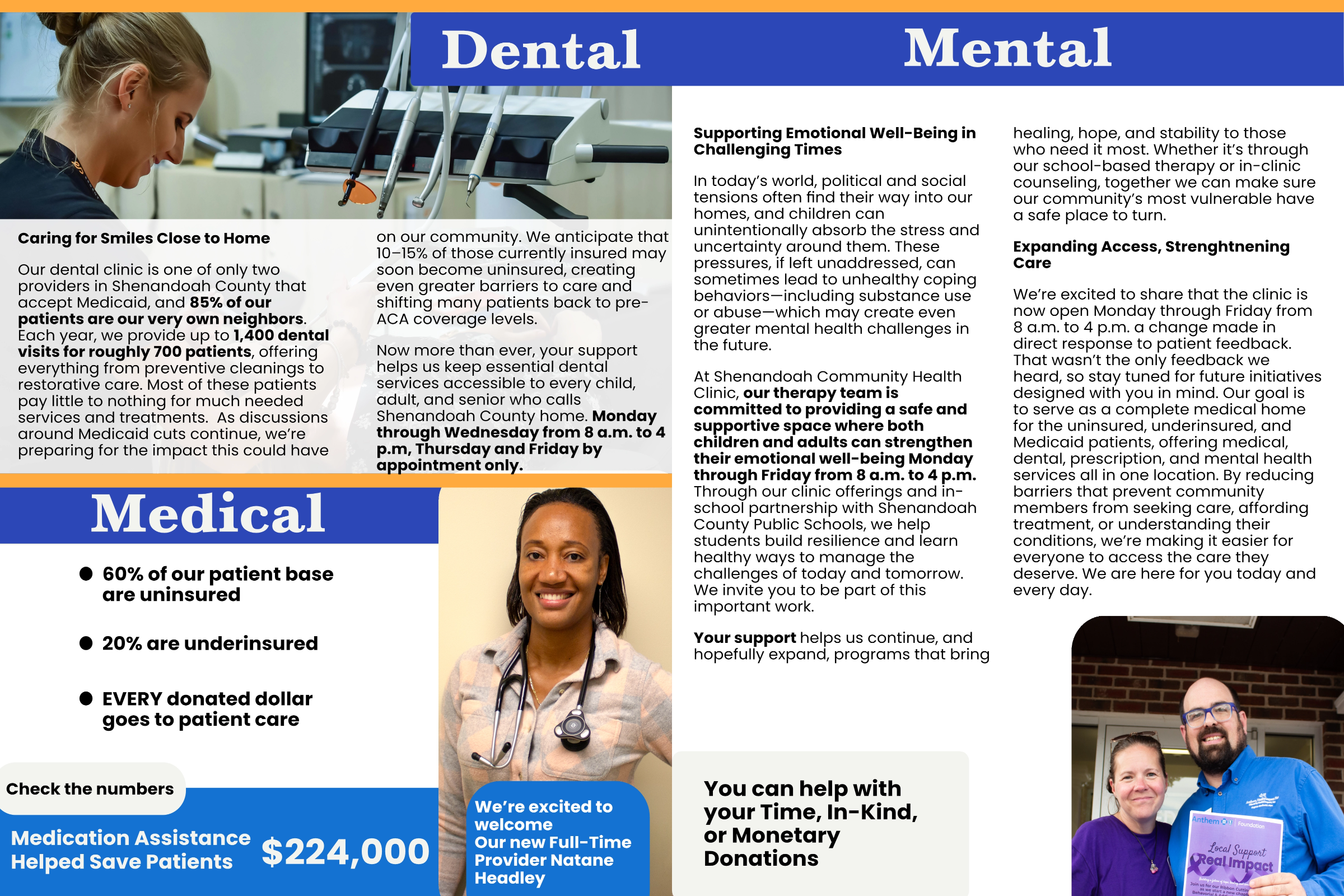 Newsletter inside for nonprofit organization